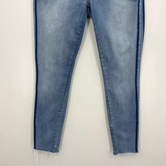 PacSun Jeans Women's Size 26 Blue Ankle Jegging Mid Rise Striped Stretch Logo - Picture 3 of 11
